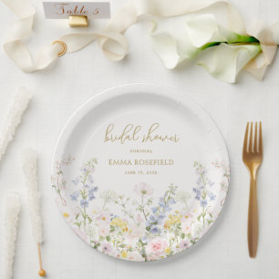 Prato De Papel O amor está em flor no Jardim Casamento Chá de Noi
