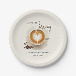 Prato De Papel O amor está fazendo Chá de panela de café