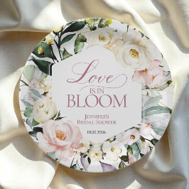 Prato De Papel O amor está no Bloom | Chá de panela de Frame Flor