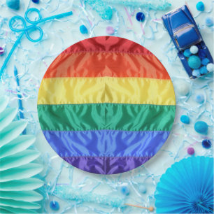 Prato De Papel O amor LGBTQ LGBT Orgulho gay do Arco-Íris é amor