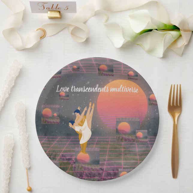 Prato De Papel O Amor Transcende Multiverso (Casamento)