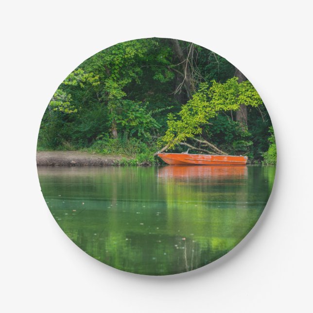 Prato De Papel O Barco Laranja (Frente)