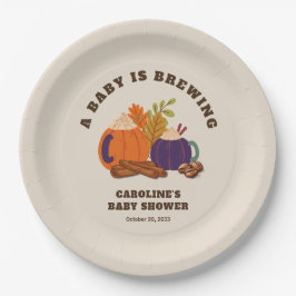 Prato De Papel O Bebê Está A Criar Chá de fraldas De Café De Abób