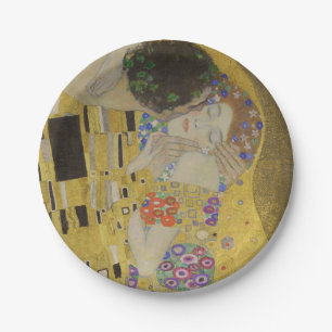 Prato De Papel O Beijo, Pintura a Óleo Art Nouveau, Gustav Klimt