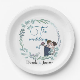 Prato De Papel O casamento de amantes azuis