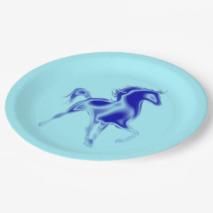 Prato De Papel O Cavalo Azul - Escolha Sua Cor