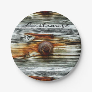 Prato De Papel o conselho cinzento da madeira lançada costa