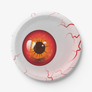 Prato De Papel O Dia das Bruxas feliz! Globo ocular vermelho