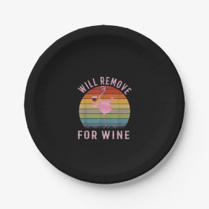 Prato De Papel O Engraçado Flamingo Vai Remover O Vinho Do Amor 