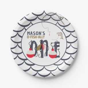 Prato De Papel O-Fish-ally Uma Festa de aniversário de pesca
