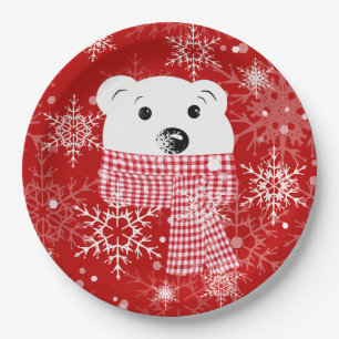 Prato De Papel O focinho de um urso polar, Natal 