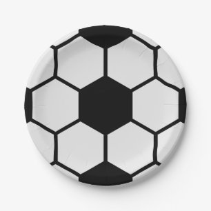 Prato De Papel O futebol mata preto e branco