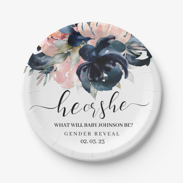 Prato De Papel O gênero marinho e Blush revela placas de papel. P (Frente)