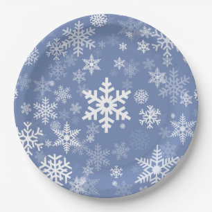 Prato De Papel O gráfico dos flocos de neve personaliza o fundo