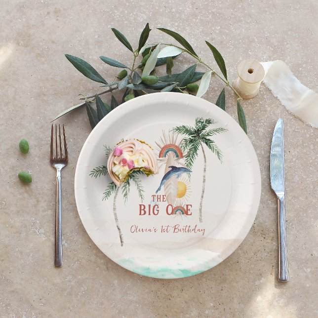 Prato De Papel O Grande | Aniversário do Surf de Verão (Criador carregado)