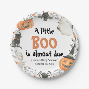 Prato De Papel O Halloween A Little Boo está prestes a ser Chá de