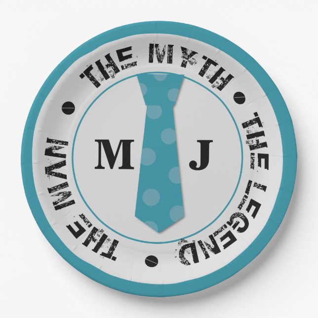 Prato De Papel O homem o mito da legenda nome personalizado (Frente)