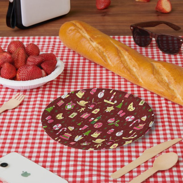 Prato De Papel O humor natalino, design com muitos doces (Piquenique)