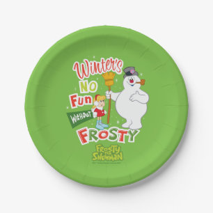 Prato De Papel O inverno não se diverte sem o Snowman™ congela