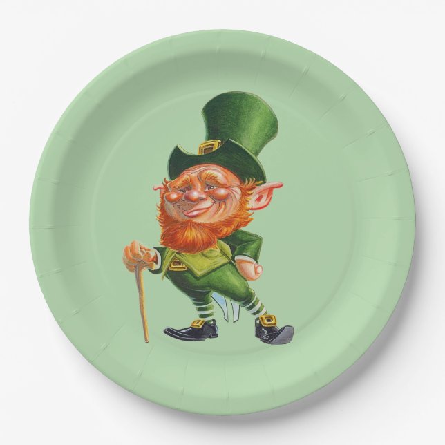 PRATO DE PAPEL O LEPRECHAUN FOFO  (Frente)