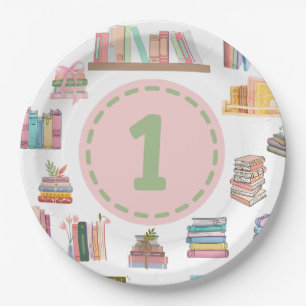 Prato De Papel O Livro Pensava Na Primeira Placa De Aniversário