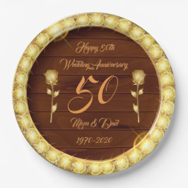 Prato De Papel O luxo personaliza o feliz aniversário de 50 anos 