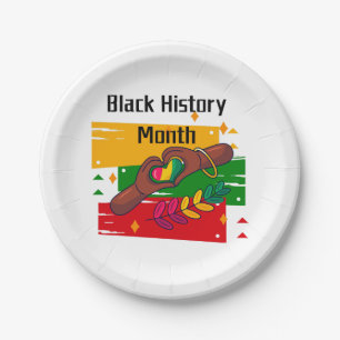 Prato De Papel O Mês da História Negra Celebrando Levanta Juntos