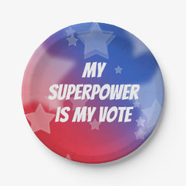 Prato De Papel O meu superpoder é o meu voto