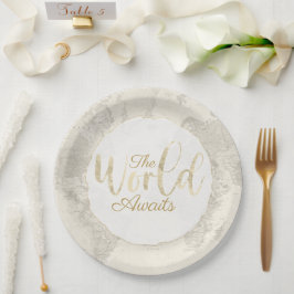 Prato De Papel O mundo aguarda