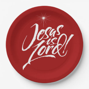 Prato De Papel O Natal cristão Jesus é o Cristo religioso do Senh