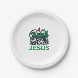Prato De Papel O Natal é Tudo Sobre o Design de Jesus