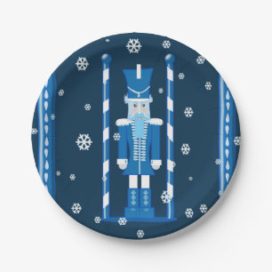 Prato De Papel O Nutcracker no azul