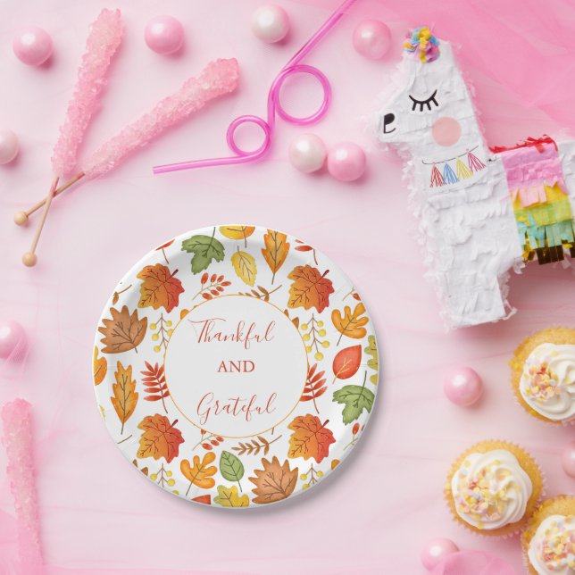 Prato De Papel O outono deixa a Ação de Graças (Festa)