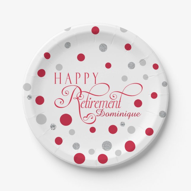 Prato De Papel O partido de aposentadoria moderno chapeia a placa (Frente)