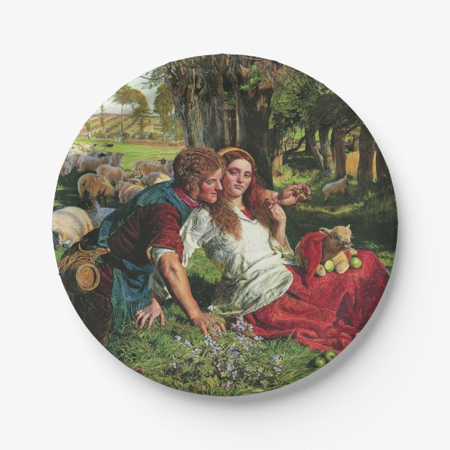 Prato De Papel O Pastor e seu Namorada (de Holman Hunt) (Frente)