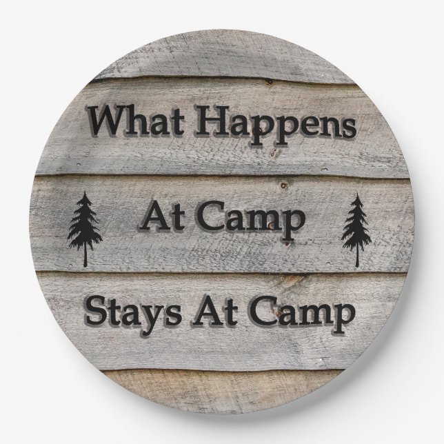 Prato De Papel O que acontece no acampamento fica no acampamento (Frente)