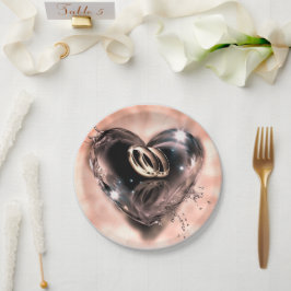 Prato De Papel O Que Deus Juntou Rosa De Casamento (Prata)