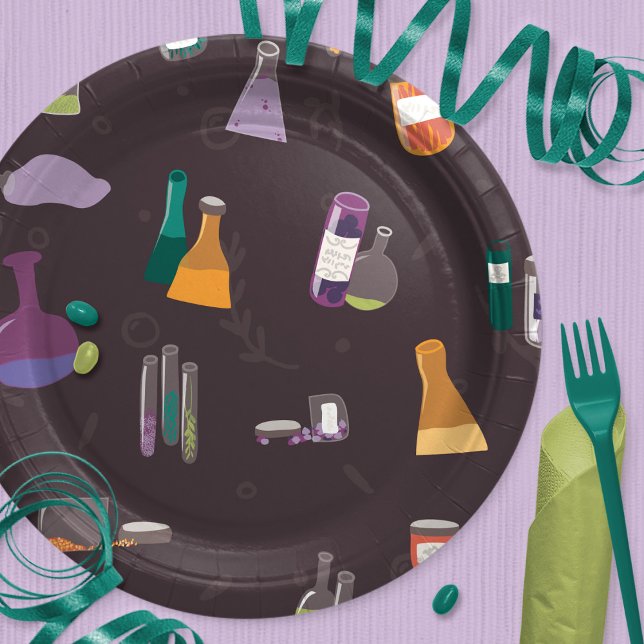 Prato De Papel O que há na garrafa - poções e ingredientes (Criador carregado)