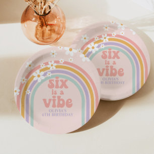 Prato De Papel O Rainbow Pastel Seis é um 6 Vibe