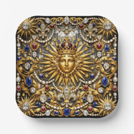 Prato De Papel O Rei Sol Versalhes francês ornamentado