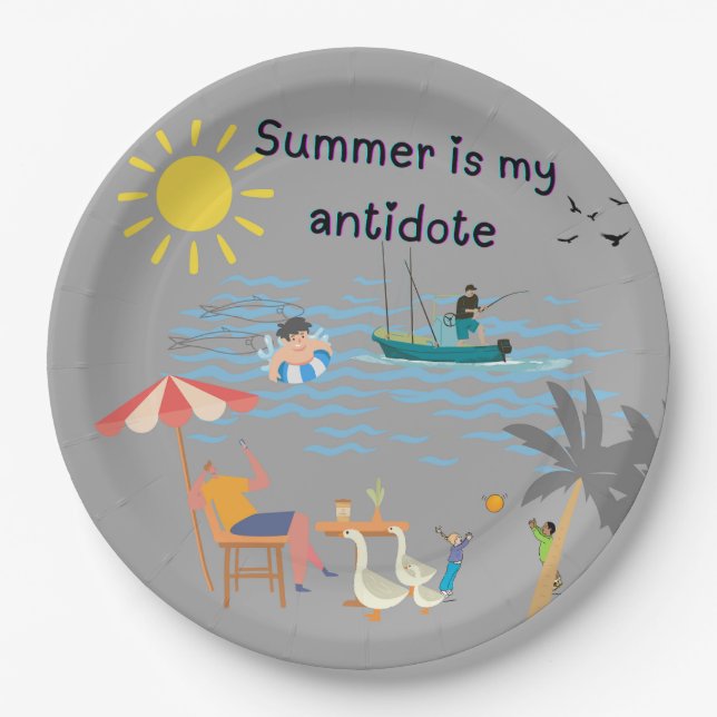 Prato De Papel O verão é o meu antídoto (Frente)