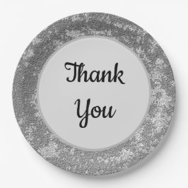 Prato De Papel Obrigado Elegante Cinza Branca Apreciação