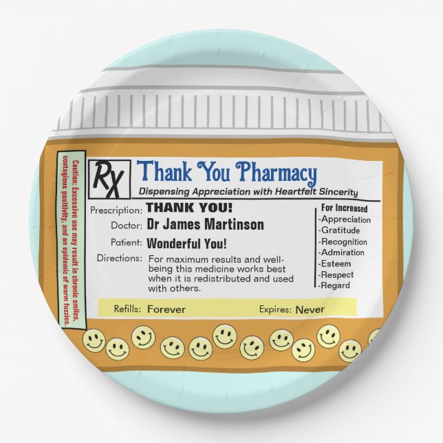 Prato De Papel Obrigado Farmácia (Frente)