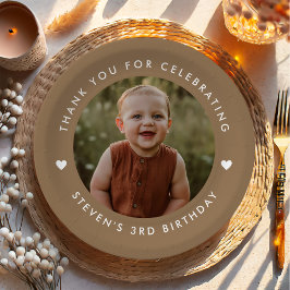 Prato De Papel Obrigado Foto de Aniversário