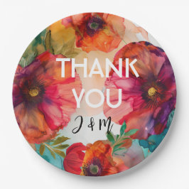 Prato De Papel Obrigado Scarlet Petal Elegância