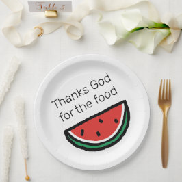 Prato De Papel Obrigados Deus para a Comida Festa de Iftar Melanc