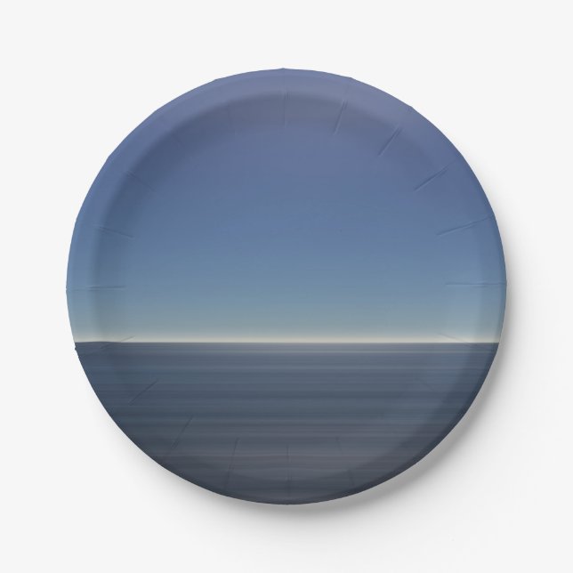 Prato De Papel Oceano Azul Calmo (Frente)