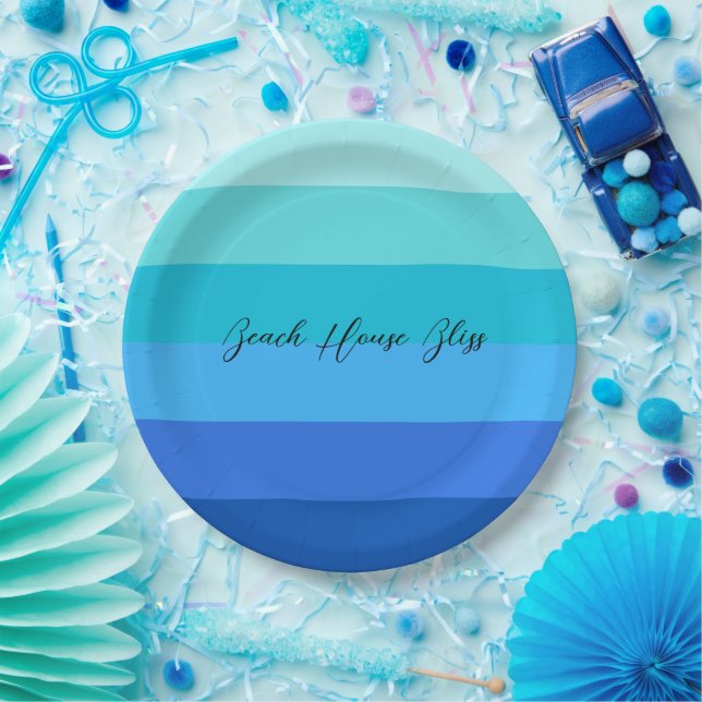 Prato De Papel Oceano Azul e Verde Bandido (Festa)