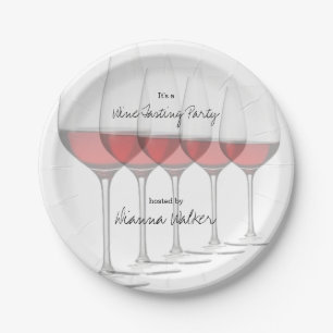 Prato De Papel Óculos de vinho tinto Elegante
