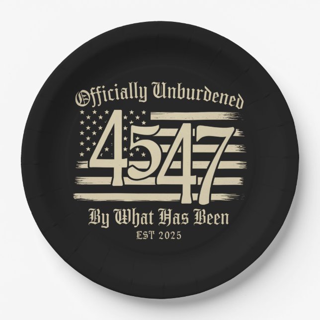 Prato De Papel Oficialmente Dessobrecarregada Pelo Trump 45 47 (Frente)